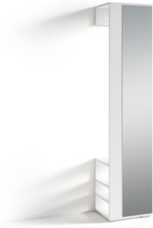 Hochschrank >BEN< in Weiß mit Spiegel 40 x 184 x 35 cm (BxHxT)