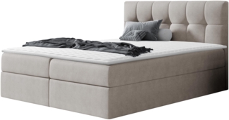 Boxspringbett Cleofas , Natur, 120x200 cm, Webstoff