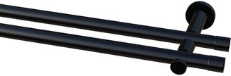 Garduna Gardinenstange Ø 20mm / 1- oder 2-Lauf, 2-läufig, kürzbar, Metall, 2-lauf 1-lauf, Gardinenstange komplett, hochwertig, Fixmaß, 20mm