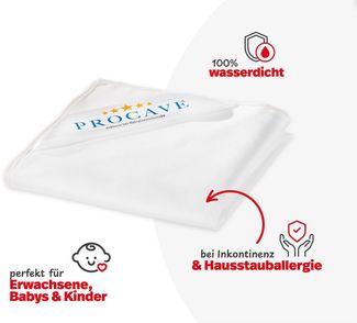 Matratzenauflage wasserdicht atmungsaktiver Matratzentopper Made in Germany div. Größen PROCAVE, Matratzenschoner wasserundurchlässig, waschbar, 100x200 cm