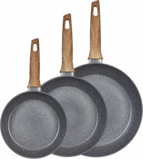 KING Pfannen-Set Essential, Aluminium (Set, 3-tlg, 1x Bratpfanne Ø 20 cm, 1x Bratpfanne Ø 28 cm, 1x Bratpfanne Ø 24 cm), Induktion
