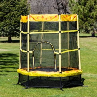 Chipolino Kindertrampolin Funny 140 cm Gummibänder Federabdeckung Reißverschluss gelb