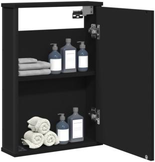 vidaXL Bad-Spiegelschrank Schwarz 42x12x60 cm Holzwerkstoff 842431