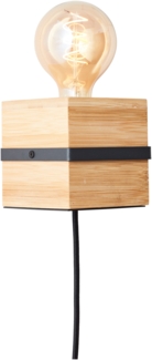 Brilliant Lampe Benny Wandleuchte schwarz matt/natur Aluminium braun 1x A60, E27, 40 W