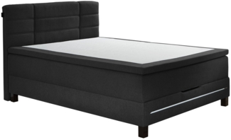 Boxspringbett Jogi / Jefferson BX2260 , Stoff , Schwarz , 140 x 107 x 211 cm