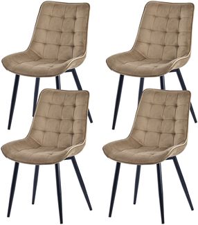 HOMAVO Esszimmer,stuhl 4er-Set Stuhl für Esszimmer, Samt Karamell 53 x 62,5 x 88 cm YZ2