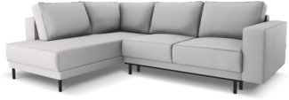 Micadoni Ecksofa Caro 5-Sitzer Strukturierter Stoff Hellgrau Links 140x208
