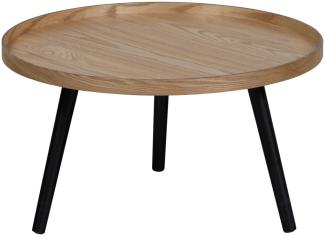 Couchtisch Mesa L - ø60cm - Natur / Schwarz - MDF / Kiefer von Woood