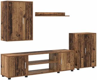 vidaXL TV-Schrankset Wandmontiert 4 pcs Altholz Holzwerkstoff 3397902