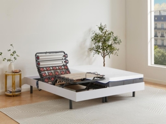 Relaxbett elektrisch - Matratzen mit Memory Schaum - DIONYSOS von YSMÉE - mit OKIN-Motor - Weiß - 2 x 80 x 200 cm