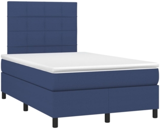 vidaXL Boxspringbett mit Matratze Blau 120x190 cm Stoff 3269887
