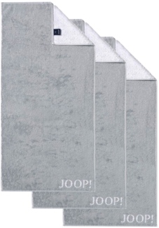JOOP! Handtuch Classic / Infinity Kollektion, 3er Pack - Walkfrottier Grau 50x100cm