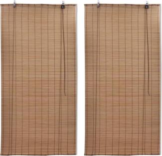 vidaXL Bambusrollos 2 Stk. 120x220 cm Braun 3057520