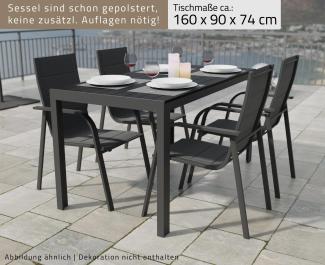 Alu Gartensitzgruppe Gartenmöbel Set 5tlg. Gartenset Sitzgruppe Essgruppe Tisch