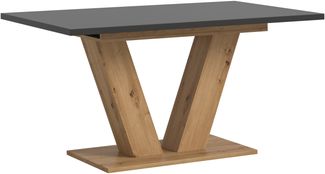 Kulissen-Esstisch >Motion< ausziehbar 190cm, Grau / Artisan Eiche Dekor - 150/190x76x90cm (BxHxT)