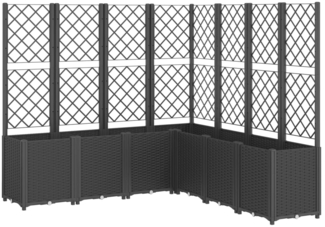 vidaXL Pflanzkübel mit Rankgitter Schwarz 160x160x140 cm PP 367883