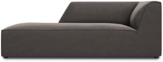 Micadoni Samtstoff Recamiere Links Ruby | Bezug Dark Grey | Beinfarbe Black Plastic