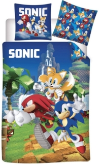 BrandMac Bettwäsche Sonic the Hedgehog - Wende-Bettwäsche-Set, 135x200 & 80x80, Baumwolle, 100% Baumwolle
