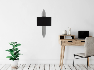 Vente-unique - Art-Déco-Wandleuchte - Metall - Schwarz & Silberfarben - 22 x 75 cm - SANGARIUS