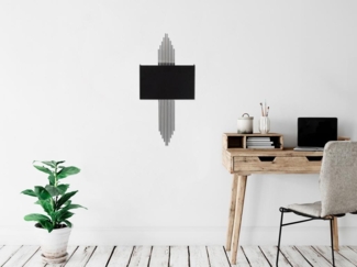 Vente-unique - Art-Déco-Wandleuchte - Metall - Schwarz & Silberfarben - 22x75 cm - SANGARIUS