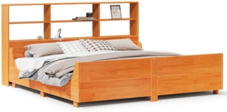 vidaXL Massivholzbett ohne Matratze Wachsbraun 200x200 Massivholz 3323796