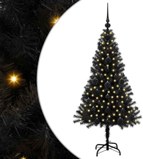 vidaXL Weihnachtsbaum mit 150 LEDs mit Ständer Schwarz 120 cm PVC 3396457