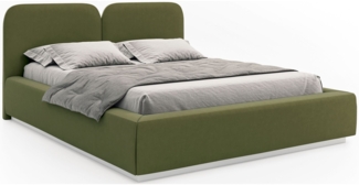 Selsey 'Comoves' Polsterbett 140x200 mit Veloursbezug, Olivgrün