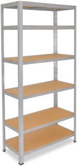 shelfplaza HOME 200x60x40 cm Schwerlastregal in grau-verzinkt mit 6 Böden und 145 kg Traglast pro Boden