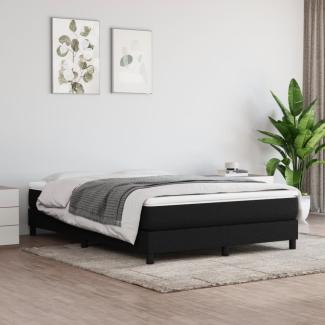 vidaXL Boxspringbett mit Matratze Schwarz 140x200 cm Stoff 3144079