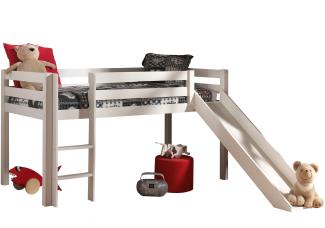 Vipack 'Pino' Halbhochbett weiß, inkl. Rutsche