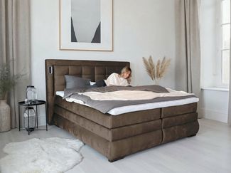 OTTO home Boxspringbett MIVVA inkl. Bettkasten & Topper, Komfortliegehöhe: 67 cm, in H3, H4 oder Hmix H3/H4, wahlweise mit oder ohne LED-Leuchten