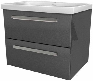 Lanzet K1 Badmöbel Set 2-teilig, 61 cm breit, Anthrazit, Keramikwaschbecken