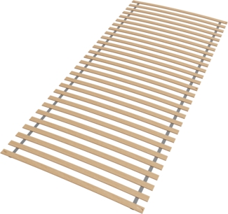 Rollrost 80x200, Ergonomischer Lattenrost aus Buchenholz, 28 Latten, Hergestellt in Deutschland, fertig montiert und gerollt, Traglast 130kg