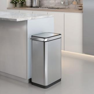 EKO Mülleimer mit Touch-Deckel 30 L Mattsilber 440046