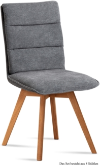 Esszimmerstuhl (8er-Set) Dobra 47 x 92 x 60 Eiche geölt/Grau