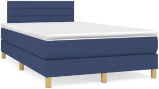 vidaXL Boxspringbett mit Matratze Blau 120x190 cm Stoff 3269785