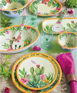 EasyLife Speiseteller Tenerife, Spülmaschinengeeignet, Mehrfarbig, Motiv: Kaktus, Höhe: 2.5cm