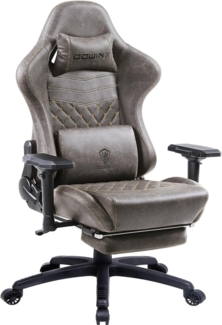Dowinx Gaming Stuhl Bürostuhl Ergonomischer PC Racing PU Leder Massage Braun