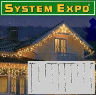 System Expo Eisregen-Lichterkette 2x1m 100 Leuchtmittel warmweiß, IP44