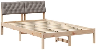 vidaXL Bettgestell Braun und Taupe 120 x 190 cm Massivholz Kiefer 878627