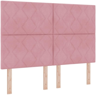 vidaXL Boxspringbett mit Matratze mit Kopfteil Rosa 160 x 200 cm Samt 3339913