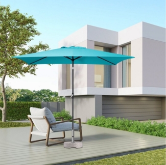 Sekey Sonnenschirm Rechteckig Gartenschirm groß Marktschirm 3 meter mit Kurbel, UPF 50+, beidseitig um 30° knickbar, für Garten, Terrasse