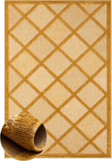 Wohnando Teppich MY-RUG Outdoor-Teppich "Lotta III" 160x100 cm, gelb, rechteckig, Höhe: 8 mm, mit Hoch-Tief-Effekt, unifarben, sehr kuschelig