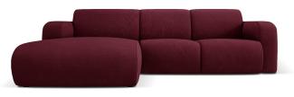 Micadoni Boucle Ecksofa Molino 4-Sitzer Links Strukturierter Stoff Bordeaux