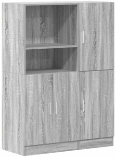 vidaXL 2-tlg. Küchenschrank-Set Grau Sonoma Holzwerkstoff 3324147