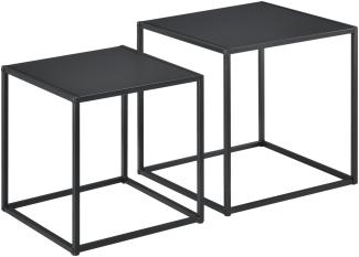 Beistelltisch Morsum 2er Set Industriedesign Schwarz [en. casa]