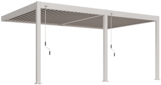 Weide Deluxe | Wand Pergola | Voll Aluminium | 3,6 x 5,3 M | Lamellendach ivory sand
