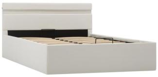 vidaXL Bett mit Bettkasten Hydraulisch LED Weiß Kunstleder 120x200 cm 285548