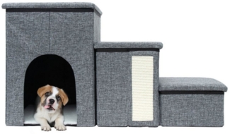 Intirilife Haustiertreppe (1-St, 1x Haustiertreppe), Faltbare Hundetreppe 3 Stufen Haustiertreppe Katzentreppe 72 x 32.5 x 43 cm