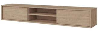 Lomadox Lowboard FORLI-83, Eiche hängend oder stehend Push-to-open Funktion 180 x 32 x 36 cm